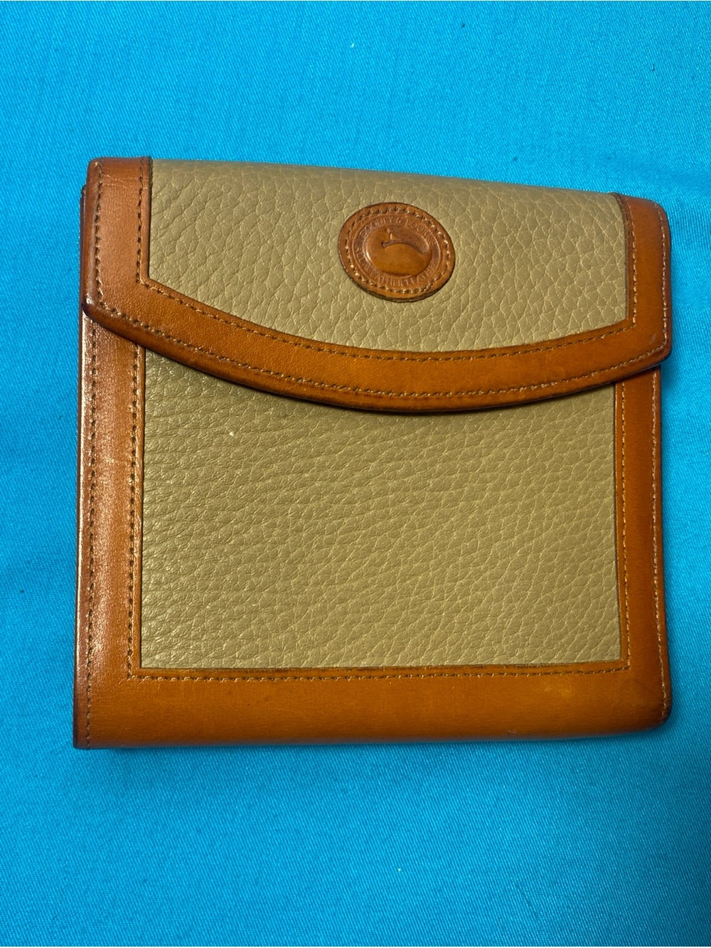 Dooney & Bourke Tan Trim Pebbled Leather Wallet